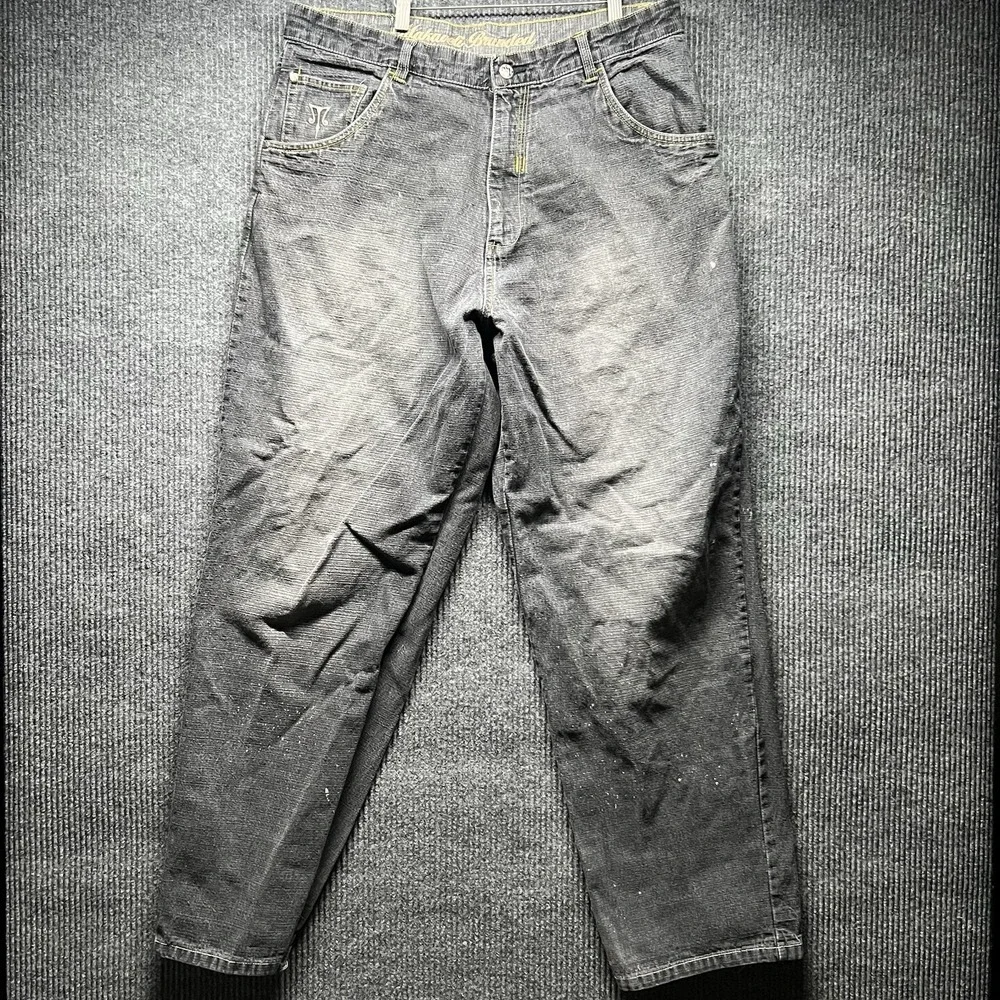 Vintage Makaveli Branded Jeans‎ Mens 38x34 Black Baggy 90s Tupac Hip Hop Street